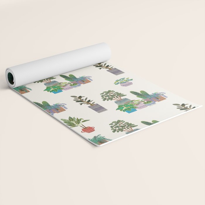 Ivory Background Plant Love Art Print Pattern Yoga Mat Gallery Image 2