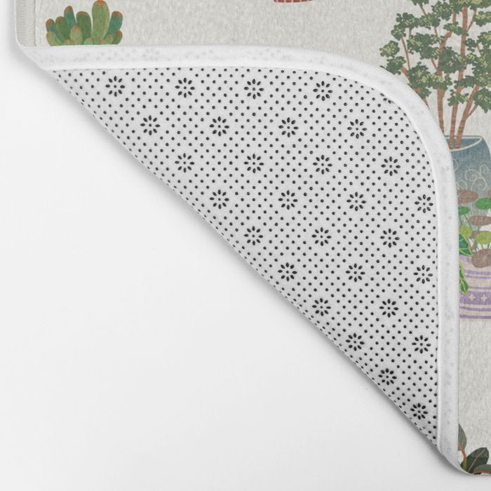 Ivory Background Plant Love Art Print Pattern Bath Mat Gallery Image 2