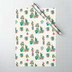 Ivory Background Plant Love Art Print Pattern Wrapping Paper Gallery Image 1