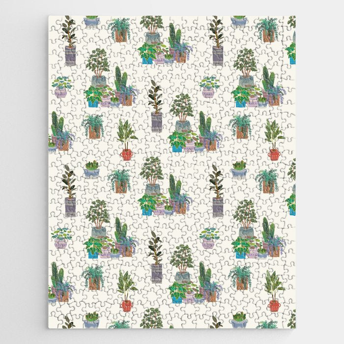 Ivory Background Plant Love Art Print Pattern Jigsaw Puzzle Gallery Image 1