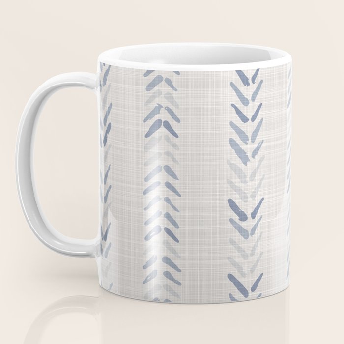 French blue ecru linen grain sack Coffee Mug Gallery Image 3