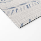 French blue ecru linen grain sack Welcome Mat Gallery Image 2