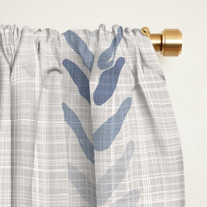 French blue ecru linen grain sack Window Curtain Gallery Image 2