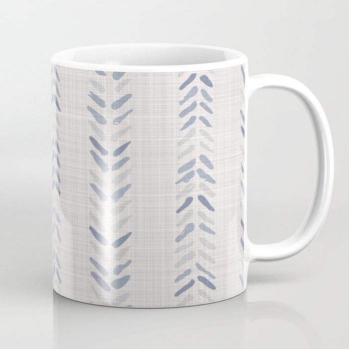 French blue ecru linen grain sack Coffee Mug Gallery Image 1