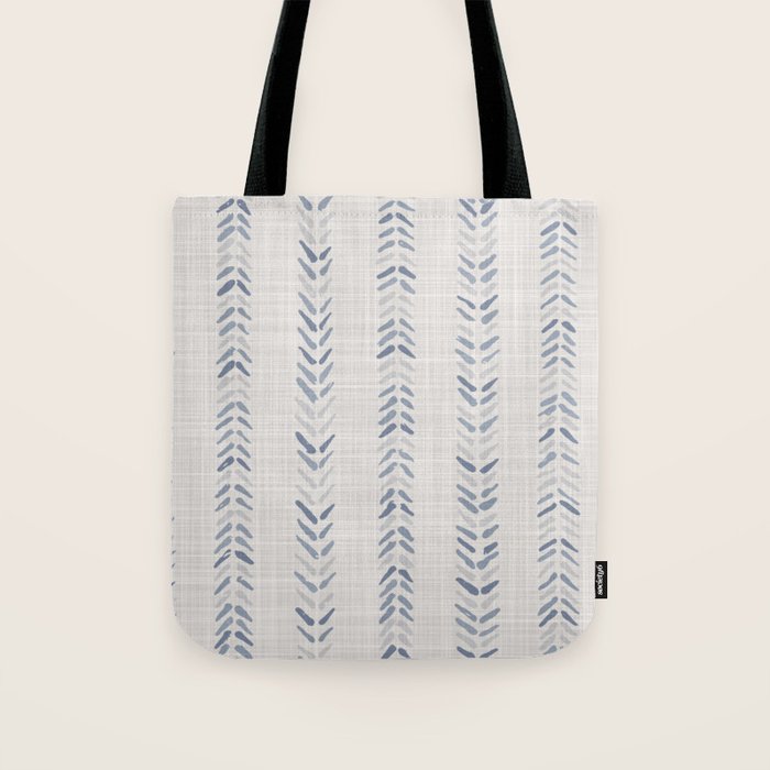 French blue ecru linen grain sack Tote Bag Gallery Image 1