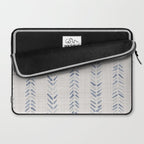 French blue ecru linen grain sack Laptop Sleeve Gallery Image 2