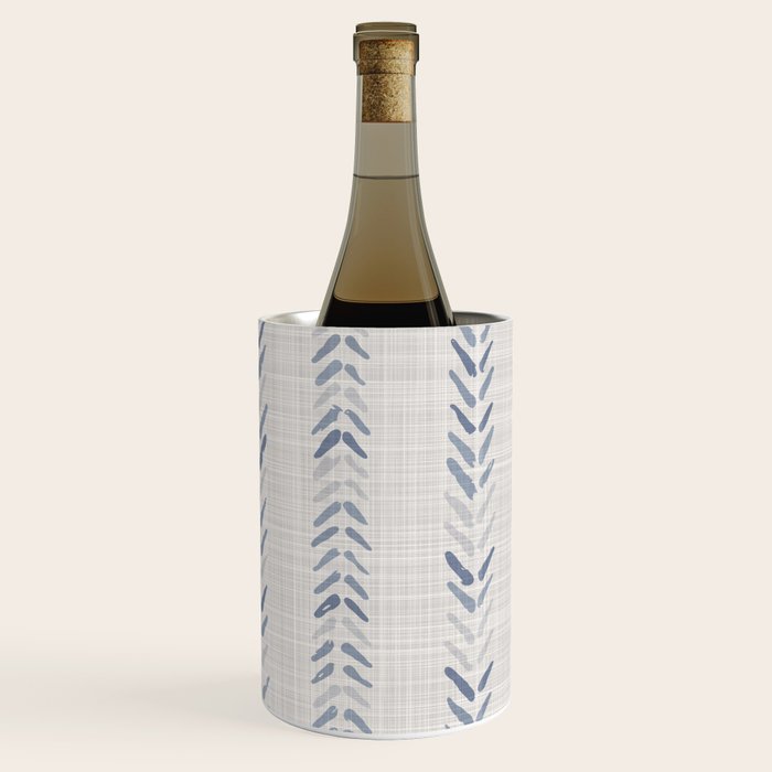 French blue ecru linen grain sack Wine Chiller Gallery Image 2
