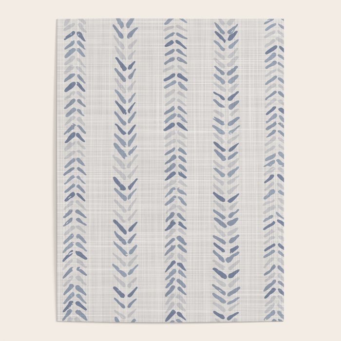 French blue ecru linen grain sack Poster Gallery Image 4