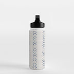 French blue ecru linen grain sack Water Bottle Gallery Image 3