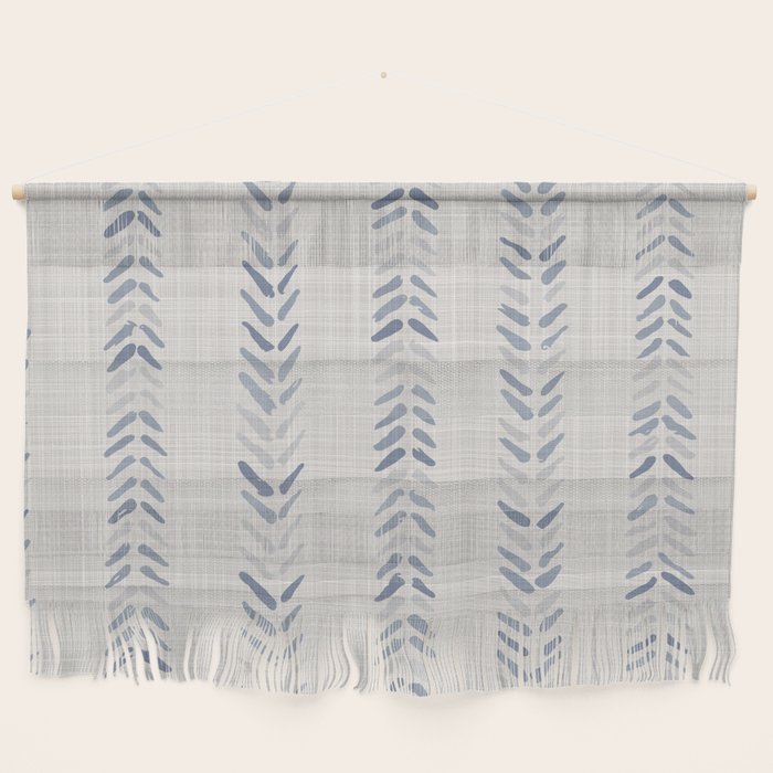 French blue ecru linen grain sack Wall Hanging Gallery Image 1