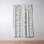 French blue ecru linen grain sack Window Curtain Gallery Image 3