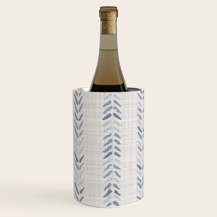 French blue ecru linen grain sack Wine Chiller Gallery Image 1