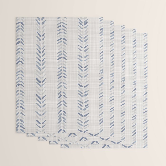 French blue ecru linen grain sack Wrapping Paper Gallery Image 3