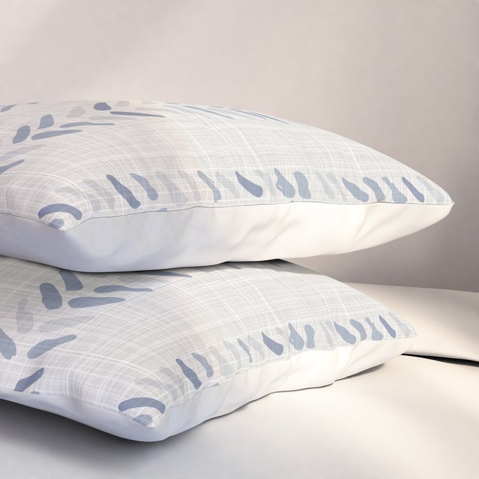 French blue ecru linen grain sack Pillow Sham Gallery Image 3