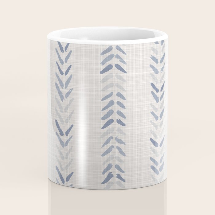 French blue ecru linen grain sack Coffee Mug Gallery Image 4