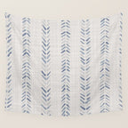 French blue ecru linen grain sack Wall Tapestry Gallery Image 4