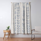 French blue ecru linen grain sack Window Curtain Gallery Image 5