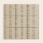 French blue ecru linen grain sack Wood Wall Art Gallery Image 1