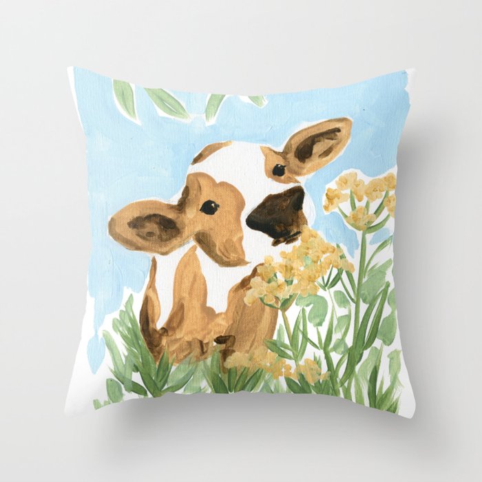 Baby Cow Throw Pillow Gallery Image 6