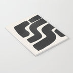 Black Ink Paint Brush Strokes Abstract Organic Pattern Mid Century Style Notebook Gallery Image 3