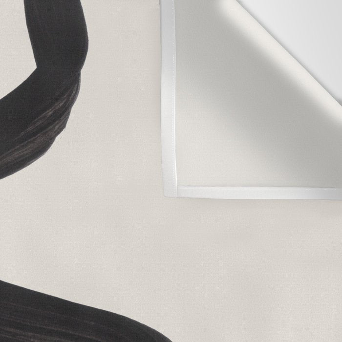 Minimalist Abstract Art Smoke Genie In The Lamp Mythical Magical Ink Art Black & White Wall Tapestry Gallery Image 3