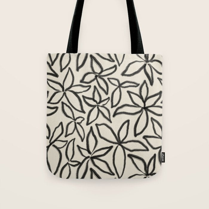 Abstract Brushed Line Art Florals Tote Bag Gallery Image 1