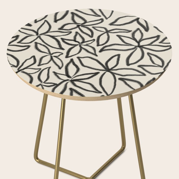 Abstract Brushed Line Art Florals Side Table Gallery Image 2