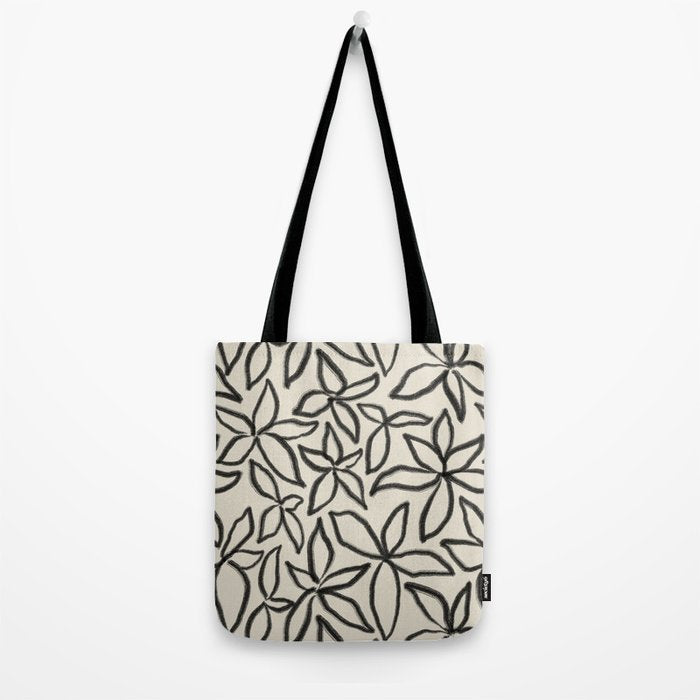 Abstract Brushed Line Art Florals Tote Bag Gallery Image 2