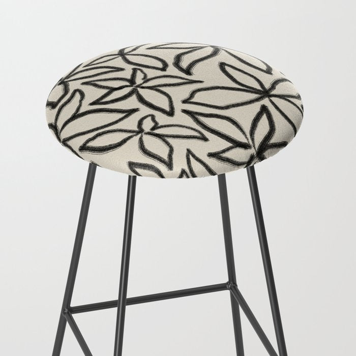 Abstract Brushed Line Art Florals Stool Gallery Image 2