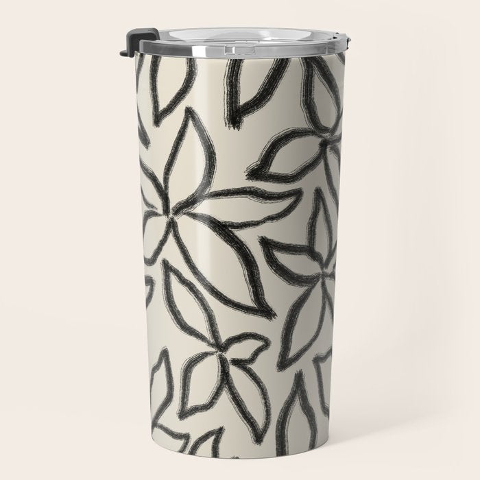 Abstract Brushed Line Art Florals Travel Mug Gallery Image 3