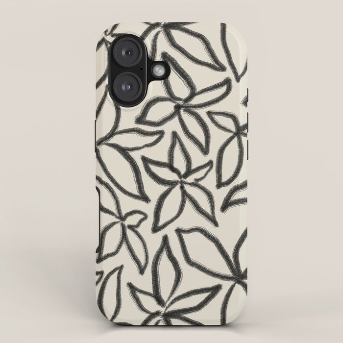 Abstract Brushed Line Art Florals iPhone Case Gallery Image 1