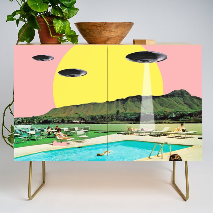 Invasion on vacation (UFO in Hawaii) Credenza Gallery Image 1