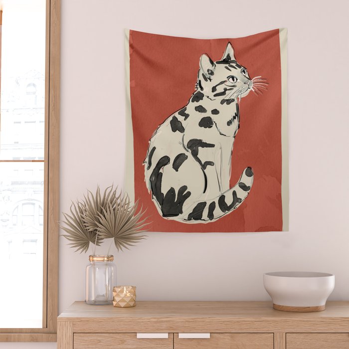Cat 16 Wall Tapestry Gallery Image 2