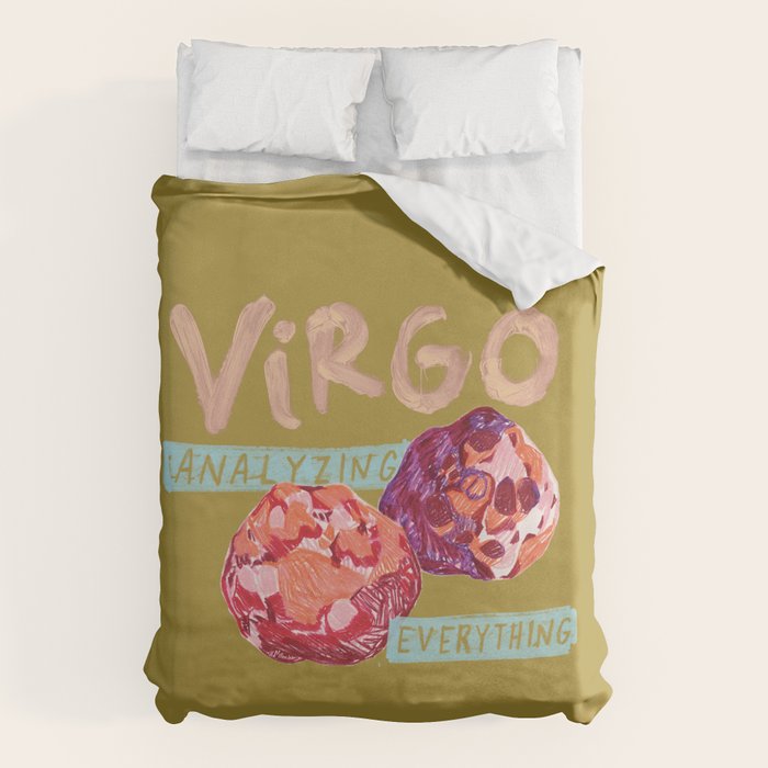 Virgo Perfection in Mustard Yellow | Zodiac Series Duvet Cover Gallery Image 6