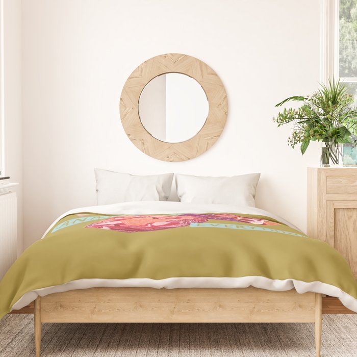 Virgo Perfection in Mustard Yellow | Zodiac Series Duvet Cover Gallery Image 3