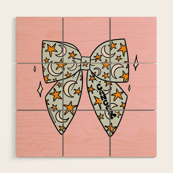 Cancer Zodiac Bow Wood Wall Art Gallery Image 1