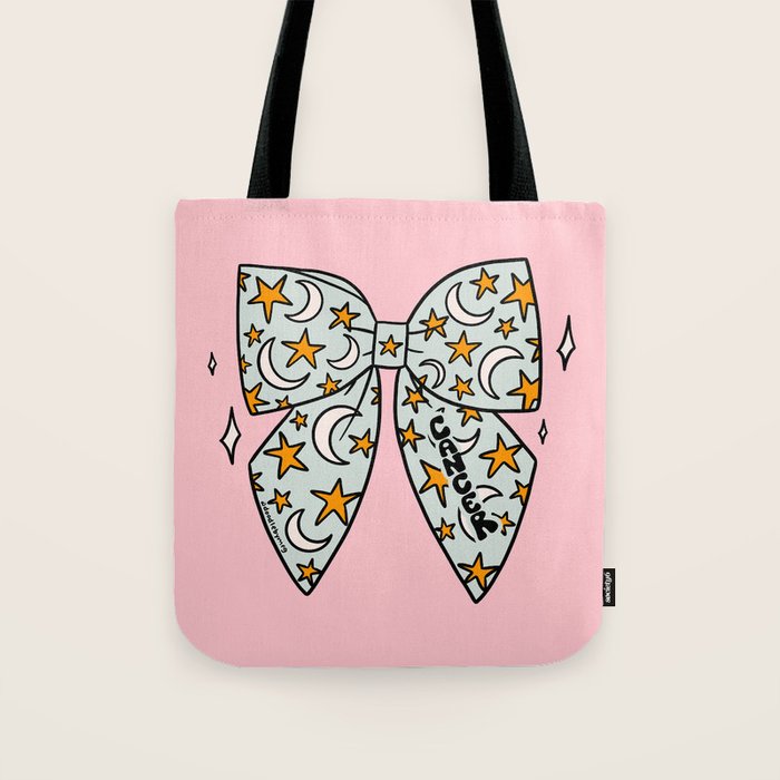 Cancer Zodiac Bow Tote Bag Gallery Image 1