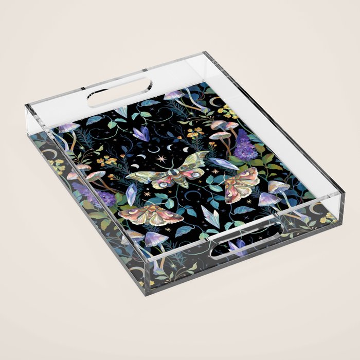 Crystals Moth Mushrooms Acrylic Tray Gallery Image 1