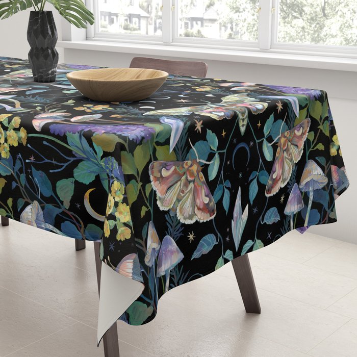 Crystals Moth Mushrooms Tablecloth Gallery Image 3