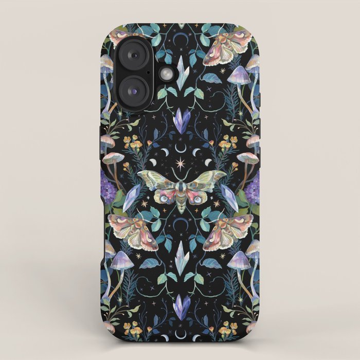 Crystals Moth Mushrooms iPhone Case Gallery Image 1