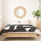 Swirl Black & White Minimalist Abstract Mid century Ink Art Dark Brush Strokes Duvet Cover Gallery Image 3