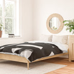 Swirl Black & White Minimalist Abstract Mid century Ink Art Dark Brush Strokes Duvet Cover Gallery Image 2