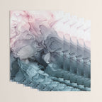 Blush and Paynes Gray Flowing Abstract Reflect Wrapping Paper Gallery Image 3