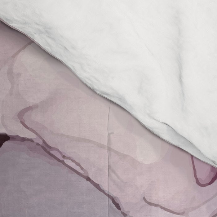 Blush and Paynes Gray Flowing Abstract Reflect Comforter Gallery Image 4