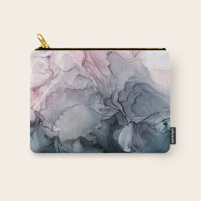 Blush and Paynes Gray Flowing Abstract Reflect Carry All Pouch Gallery Image 1