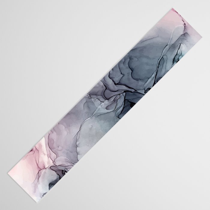 Blush and Paynes Gray Flowing Abstract Reflect Table Runner Gallery Image 3