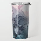 Blush and Paynes Gray Flowing Abstract Reflect Travel Mug Gallery Image 2