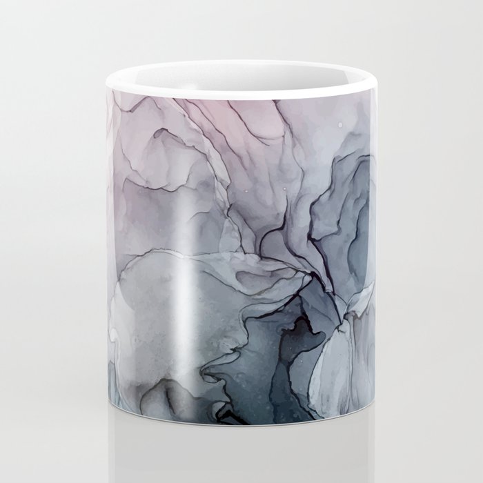 Blush and Paynes Gray Flowing Abstract Reflect Coffee Mug Gallery Image 4