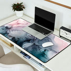 Blush and Paynes Gray Flowing Abstract Reflect Desk Mat Gallery Image 2