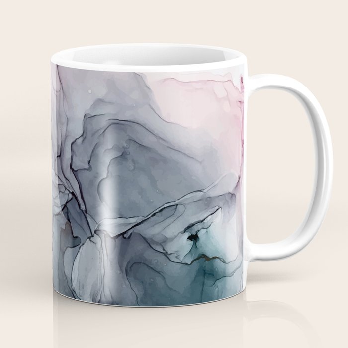 Blush and Paynes Gray Flowing Abstract Reflect Coffee Mug Gallery Image 1